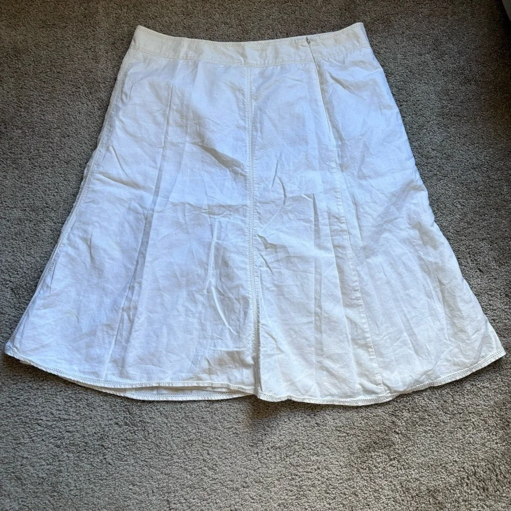 Cotton Linen White Skirt Fieldgear Suze‎ 16
